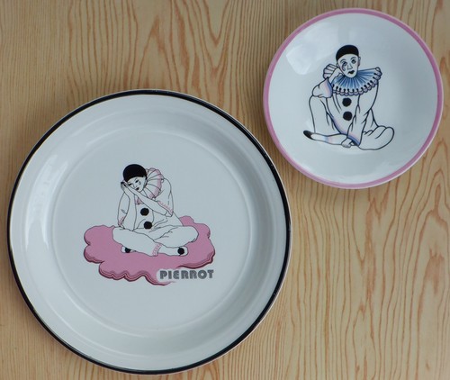 Vintage pierrot plates clown - vintage,