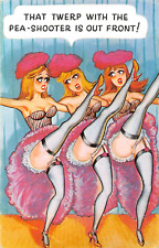 POSTCARD COMIC  RISQUE CAN CAN GIRLS NYLONS PANTIES PEA SHOOTER