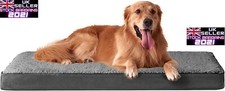 Washable Dog Beds XL 89cm x 64cm x 6.5cm- Super Soft Grey Pet Bed (K336)
