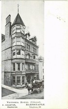 Barnstaple. Victoria Hotel (Unlicensed). E.Chanter, Proprietor. Horse & Carriage