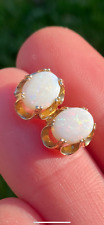 9ct gold vintage opal earrings