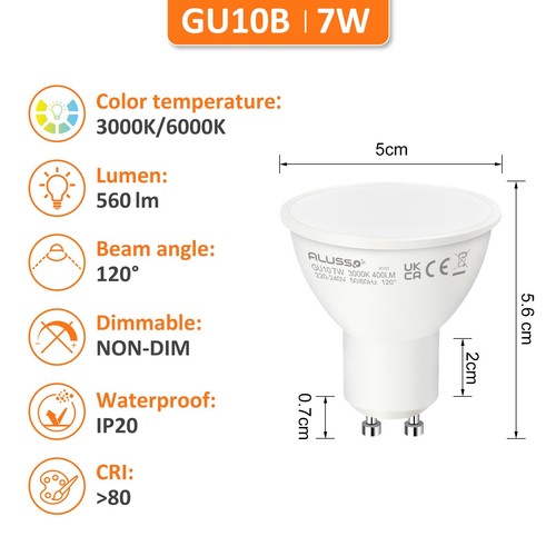 Gu10 led bulbs - 5w, 7w