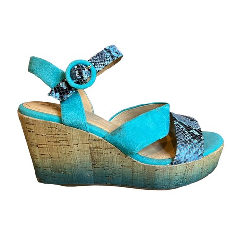 Geox suede cork platform wedge - suede,