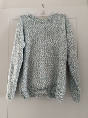 Fluffy knit blue jumper - blue,