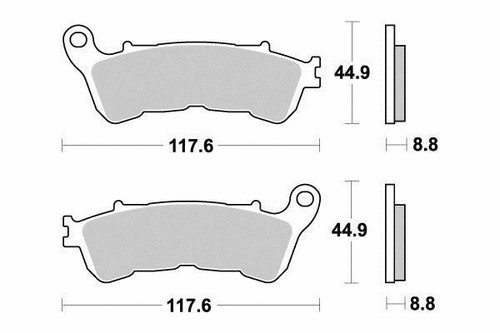 Front brake pads semi - brake,