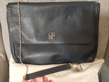 Carolina Herrera Blue Leather Baltazar Flap Shoulder Bag