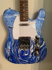 Custom Telecaster Guitar  1970 s Japan  ,  refinished in blue swirl 