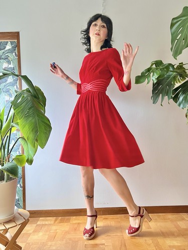 Vtg 50s carol brent - brent, red