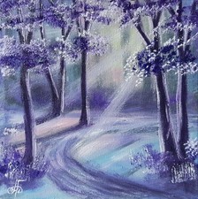 Original Oil Winter Forest