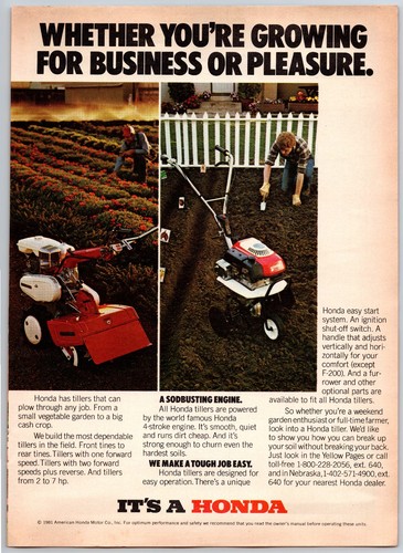 Honda tillers vintage - vintage, 1981