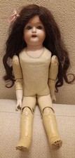 ANTIQUE NIPPON BISQUE DOLL WITH KID SKIN BODY