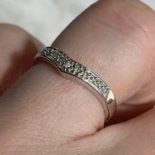 Diamond Wishbone Ring 9ct 375 White Gold - Size J