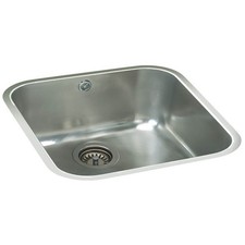 Kitchen Sink 1 Bowl Brushed Stainless Steel Rectangular Undermount Waste