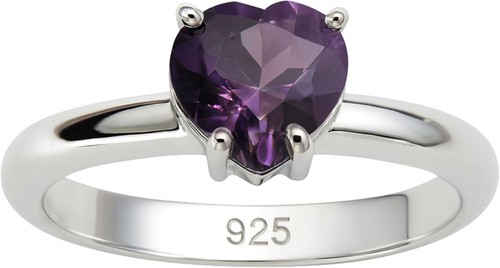 Amethyst heart shape sterling - heart,