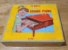 RARE Vintage 1950s Baby Grand Piano Toy 12 Note Boxed C52 Working One Leg Only