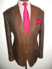 M&S PURE LINEN HERRINGBONE BLAZER JACKET 44 Suit Hacking Norfolk SPORTS COAT