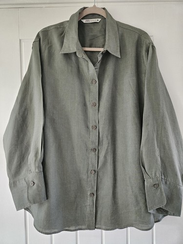 Zara khaki green - khaki, 100%