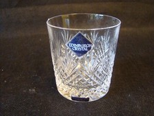 Edinburgh Lead Crystal Cut Glass Whiskey Glass Tumbler possibly Balmoral pattern
