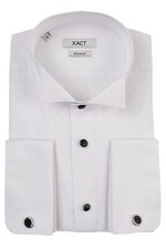Xact Mens Formal Tuxedo/Dress Shirt with Double Cuff and Cuff Links