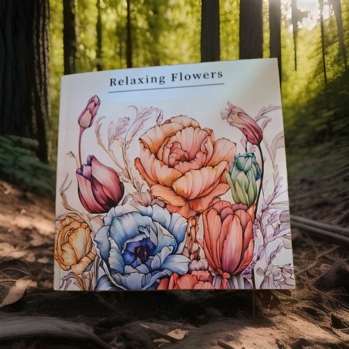 Relaxing flowers colouring - flowers,