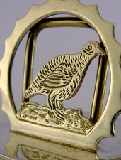 ASPREY STERLING SILVER PARTRIDGE ANIMAL MENU HOLDER 1992 HUNTING SHOOTING