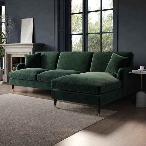 Seater sofa shaped velvet - sofa, l-shaped