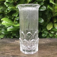 Vintage Retro 70s Italian Fidenza Large 9.5” Foliage Design Heavy Art Glass Vase