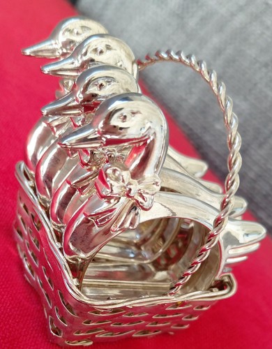 Vintage silver plated duck - silver,