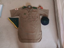 VINTAGE BUKTA BOY SCOUT SHIRT SCARF & HAT 1950's LIGHT BROWN, WOLVERHAMPTON 