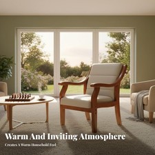 Padded Wood-Frame Armchair