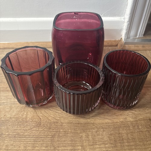 Set burgundy plum glass - of, 4