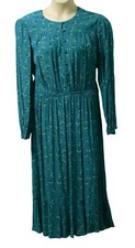 M&S Collection Womens Maxi Dress size 20 reg top fasten front in Floral Teal Mix