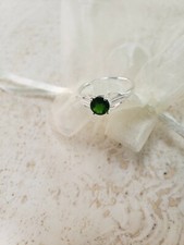 "Russian Emerald" Chrome Diopside Sterling Silver ring, size M, 6