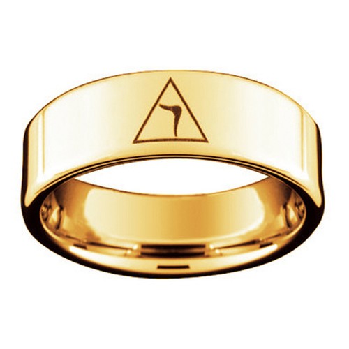 Gold tungsten masonic rings - gold,