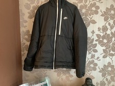 Black Mens Nike Therma-Fit Large Coat Jacket Puffer Zip Up insulated ?