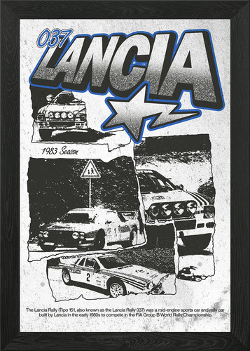 Lancia rally 037 framed wall - lancia,