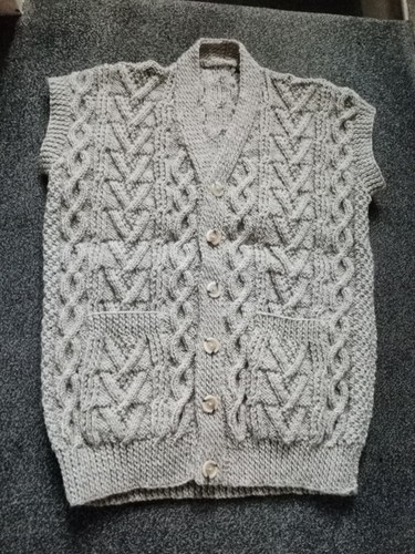 Pure wool mens aranwaistcoat