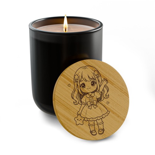 Kawaii chibi girl engraved - kawaii,