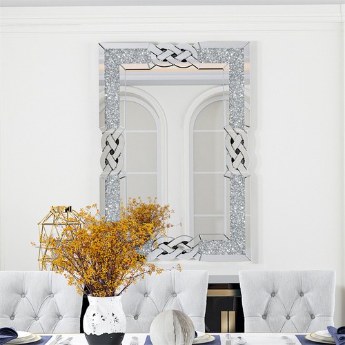 Crystal accent mirror - mirror, wall