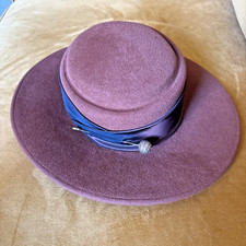 Vintage Wool Felt Whiteley Designer Ladies Hat & Hat Pin - Ascot, Racing