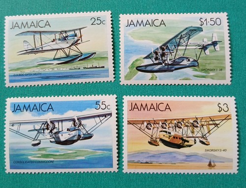 Jamaican 1984 seaplane set - seaplane,