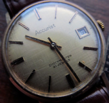 Fine  21 jewel 9ct gold cased Mens Accurist  wrist watch