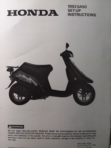 Honda scooter elite 1993 sa50 - honda,
