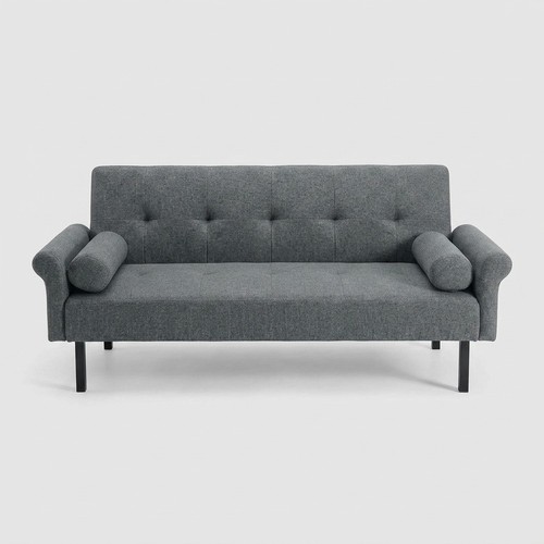 Grey linen fabric click - grey,