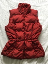 Lipstick Red Padded Puffa Gilet Body Warmer Adjustable Waist Medium UK 10-12 VGC