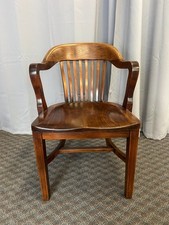 Vintage WOOD OFFICE CHAIR side