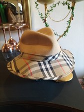 Vintage Burberry Fedora Style Hat