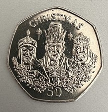 Gibraltar 1988 50p Fifty Pence Christmas Three Kings UNC