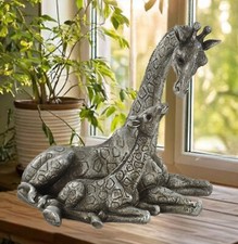 Giraffe Mother & Baby Silver