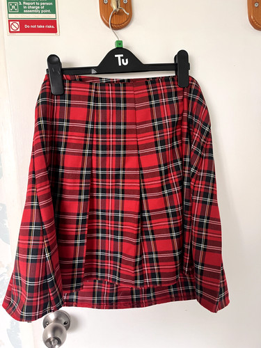 Next red pleated tartan kilt